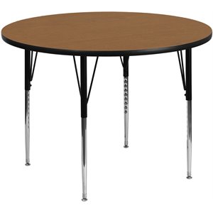 Bowery Hill 31&quot x 42&quot Round Thermal Fused Laminate Top Activity Table in Oak