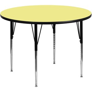 Bowery Hill 31&quot x 42&quot Round Thermal Fused Top Activity Table in Yellow