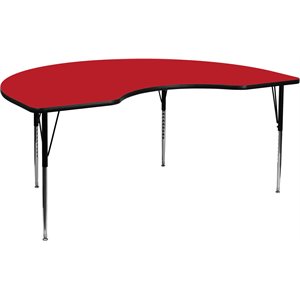 Bowery Hill 31&quot x 72&quot Kidney High Pressure Top Activity Table in Red
