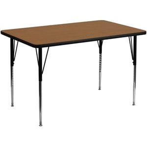 Bowery Hill 31&quot x 48&quot x 30&quot Thermal Fused Laminate Top Activity Table in Oak