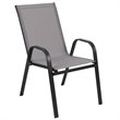 Bowery Hill Modern Gray Outdoor Stack Chair with Metal Frame