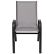 Bowery Hill Modern Gray Outdoor Stack Chair with Metal Frame