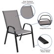 Bowery Hill Modern Gray Outdoor Stack Chair with Metal Frame