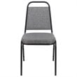Bowery Hill Stackable Trapezoidal Back Banquet Chair in Gray and Silver