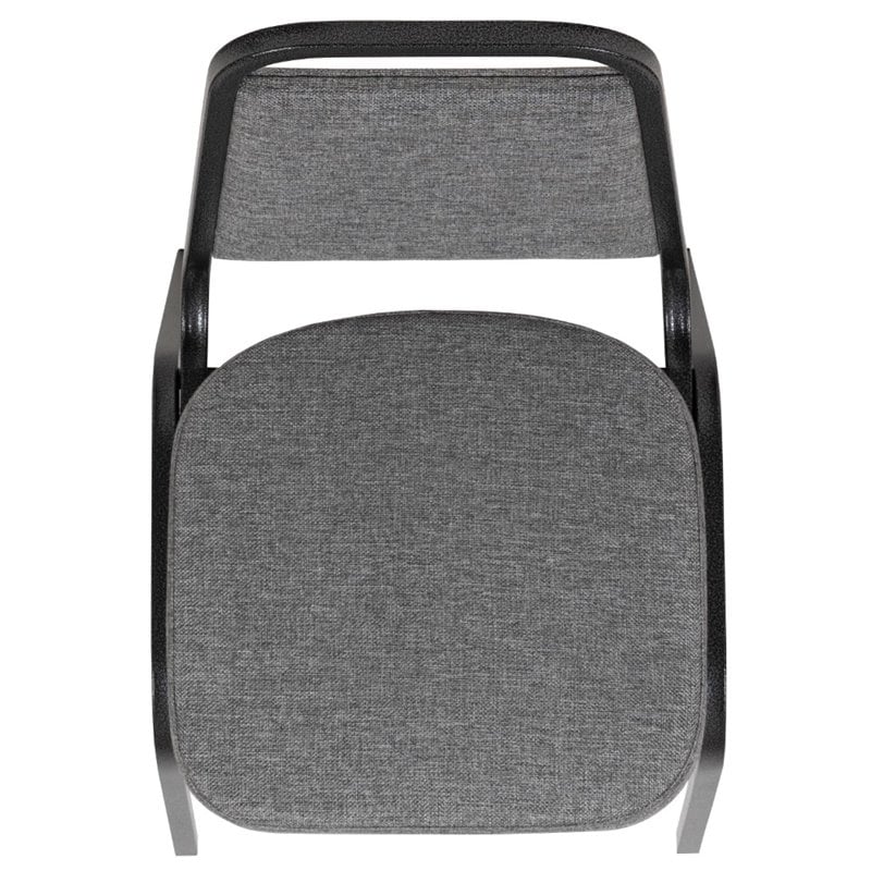 Bowery Hill Stackable Trapezoidal Back Banquet Chair in Gray and Silver