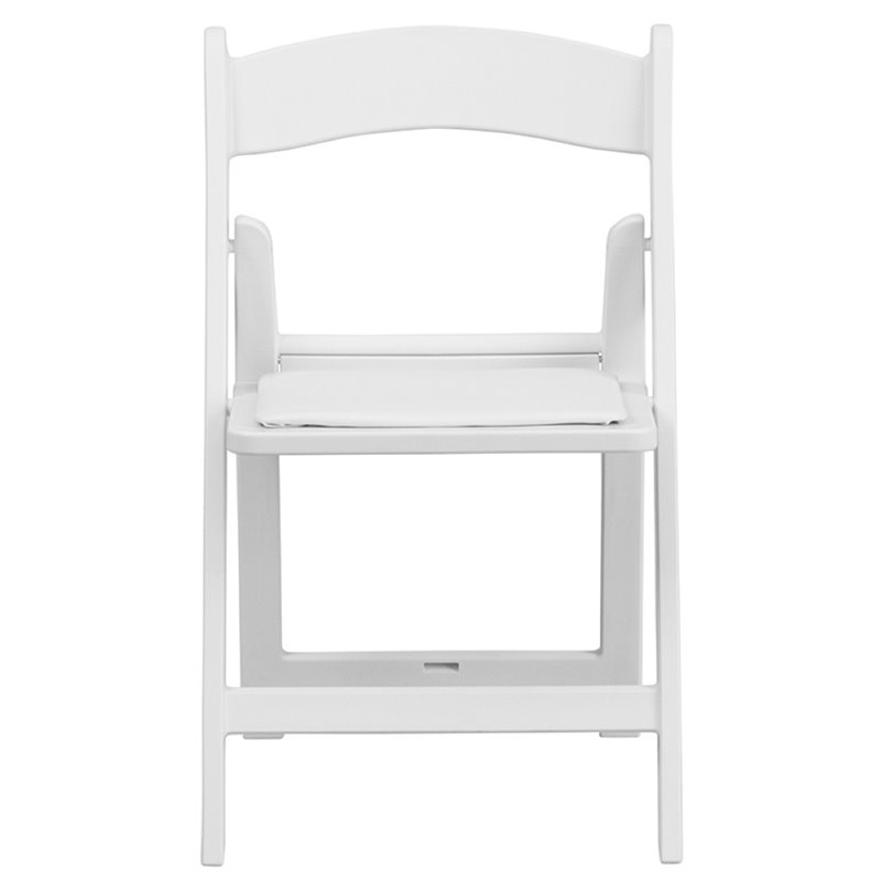 Bowery Hill Kids Resin Vinyl Padded Seat Folding Chair in White (Set of 2)