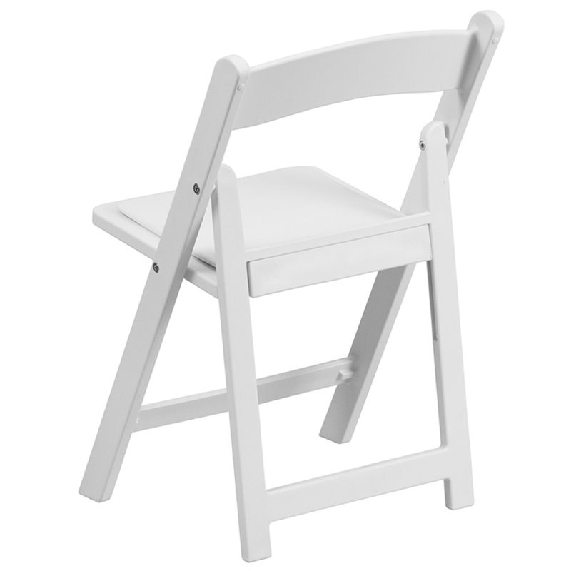 Bowery Hill Kids Resin Vinyl Padded Seat Folding Chair in White (Set of 2)