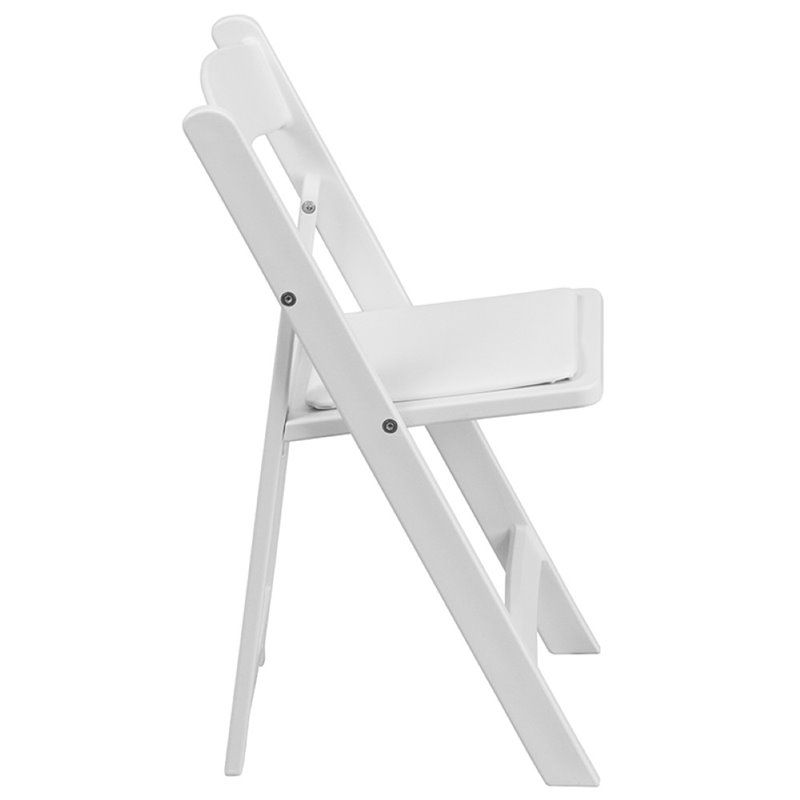 Bowery Hill Kids Resin Vinyl Padded Seat Folding Chair in White (Set of 2)