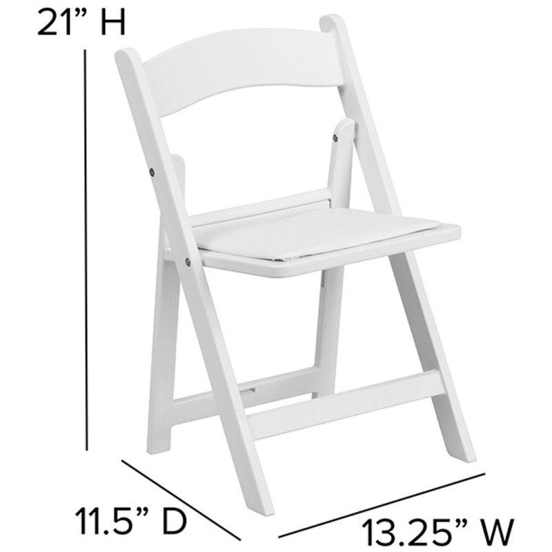 Bowery Hill Kids Resin Vinyl Padded Seat Folding Chair in White (Set of 2)