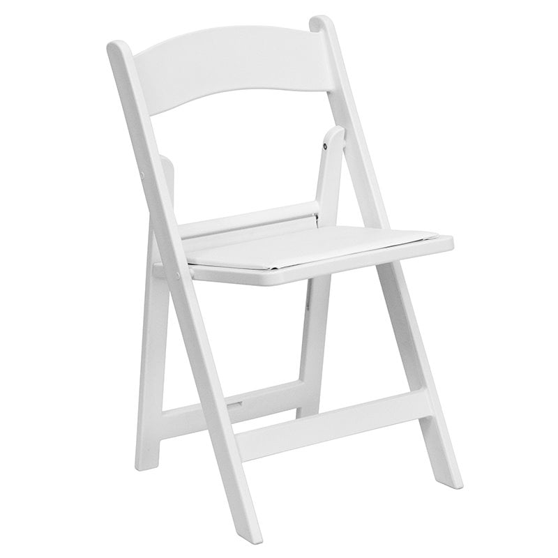 Bowery Hill Resin and Vinyl Folding Chair in White (Set of 2)