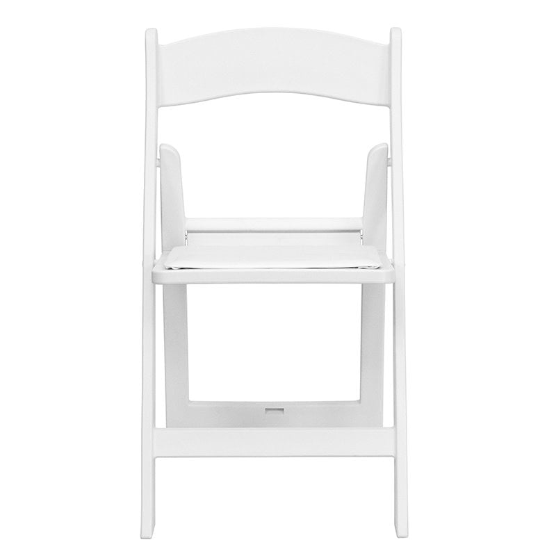 Bowery Hill Resin and Vinyl Folding Chair in White (Set of 2)