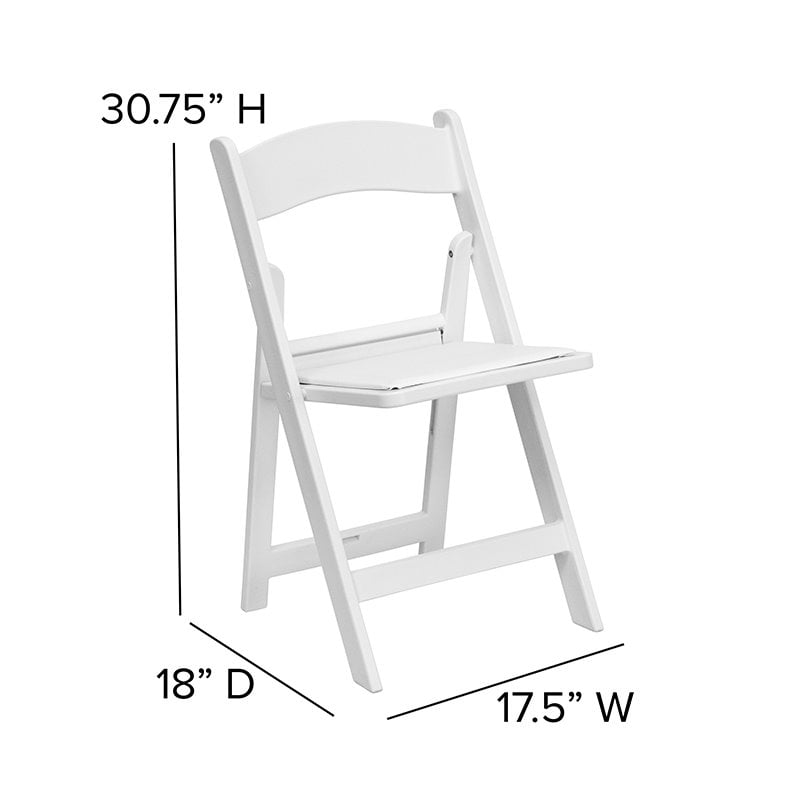 Bowery Hill Resin and Vinyl Folding Chair in White (Set of 2)