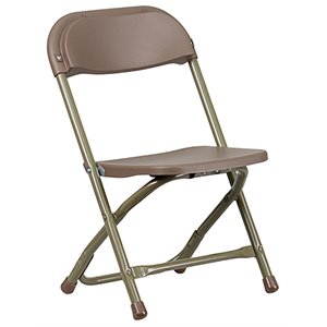 Bowery Hill Plastic and Metal Kid Folding Chair in Brown (Set of 2)