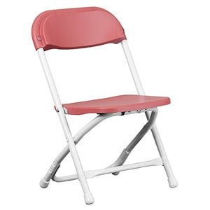 Bowery Hill Plastic Kid Folding Chair in Burgundy Red (Set of 2)