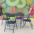 Bowery Hill 5PC Metal Kids Folding Activity Table and Chairs Set in Navy