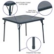 Bowery Hill 5PC Metal Kids Folding Activity Table and Chairs Set in Navy