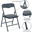 Bowery Hill 5PC Metal Kids Folding Activity Table and Chairs Set in Navy