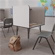 Bowery Hill Metal Stand-Alone Study Carrel w/ Height Adjustable Legs in Gray