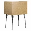 Bowery Hill Metal Stand-Alone Study Carrel w/ Height Adjustable Legs in Oak