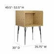 Bowery Hill Metal Stand-Alone Study Carrel w/ Height Adjustable Legs in Oak