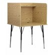 Bowery Hill Metal Stand-Alone Study Carrel w/ Height Adjustable Legs in Oak