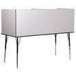Bowery Hill Metal Stand-Alone Double Study Carrel w/ Adjustable Legs in Gray
