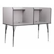 Bowery Hill Metal Stand-Alone Double Study Carrel w/ Adjustable Legs in Gray