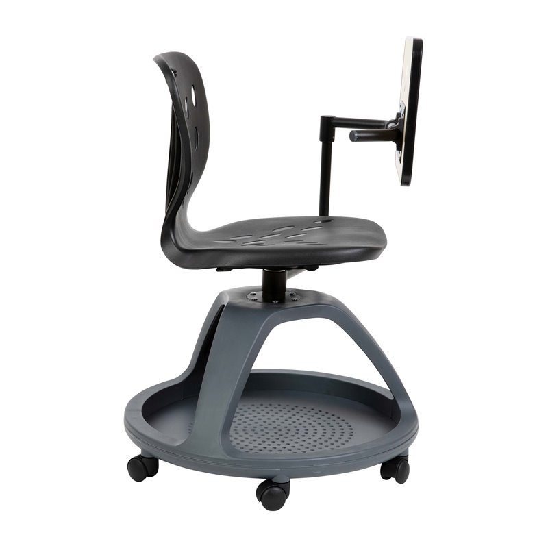 Bowery Hill 360 Degree Tablet Rotation Metal Mobile Desk Chair in Black
