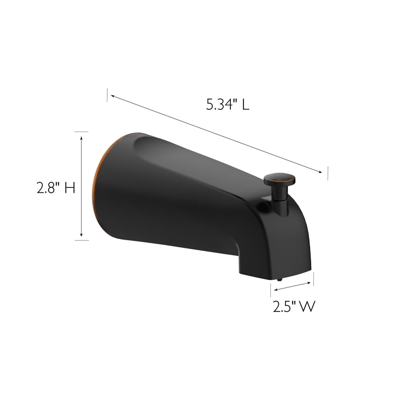 Bowery Hill Slip-On Metal Tub Diverter Spout in Oil-Rubbed Bronze