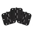 Bowery Hill Stainless Steel Door Hinge in Matte Black 3.5-Inch 3-Pack