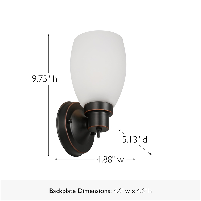 Bowery Hill Modern Stainless Steel Wall Light in Oil-Rubbed Bronze