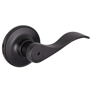 Bowery Hill Contemporary Brass Privacy Door Lever in Matte Black