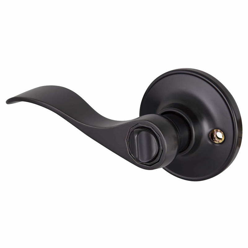 Bowery Hill Contemporary Brass Privacy Door Lever in Matte Black