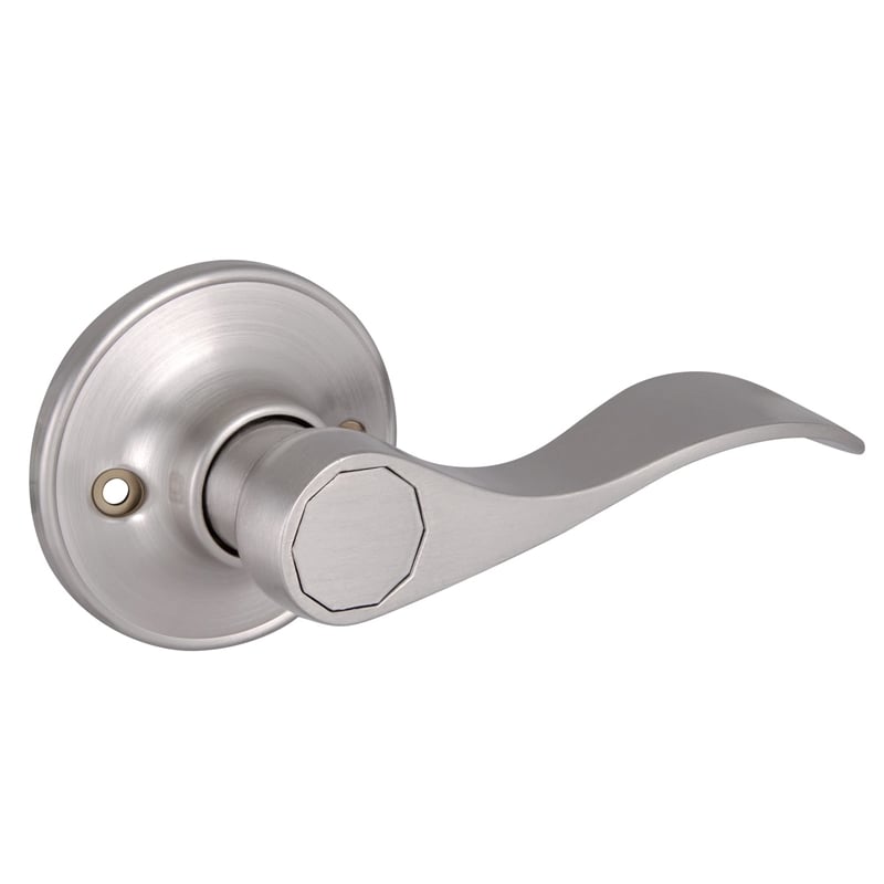 Bowery Hill Modern Brass Dummy Door Lever in Satin Nickel/Silver