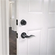 Bowery Hill Modern Keyed Brass Entry Door Handle in Matte Black