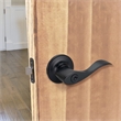 Bowery Hill Modern Keyed Brass Entry Door Handle in Matte Black