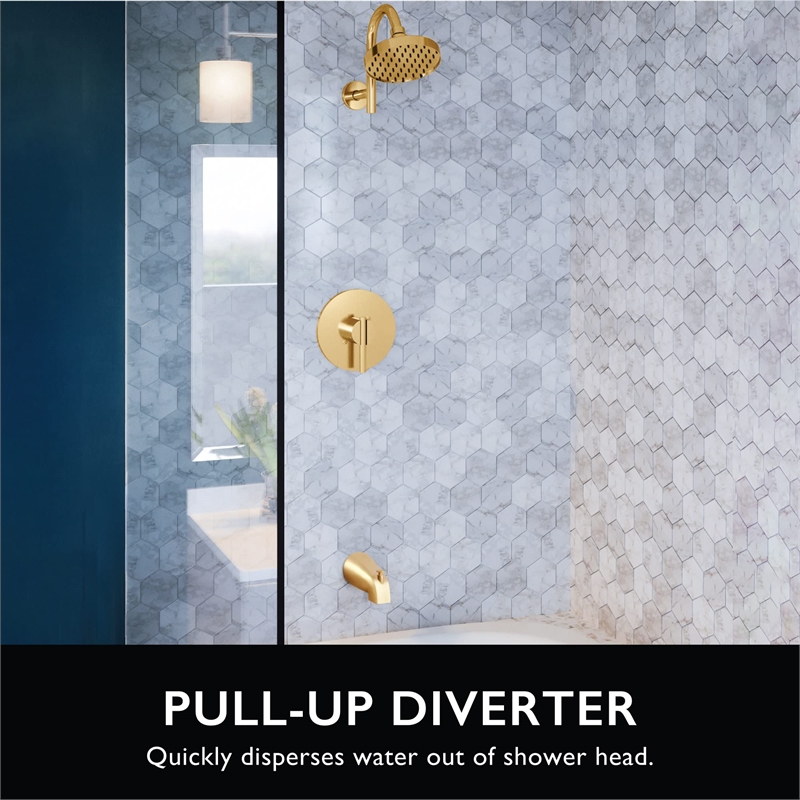 Bowery Hill Stainless Steel Tub Diverter Spout in Satin Gold