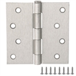 Bowery Hill Square Corner Steel Door Hinge in Satin Nickel 4 Inch 10 Pack
