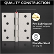 Bowery Hill Square Corner Steel Door Hinge in Satin Nickel 4 Inch 10 Pack