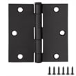 Bowery Hill Square Corner Door Hinge in Matte Black 3.5 Inch 10 Pack