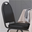 Bowery Hill Contemporary Vinyl Stacking Banquet Chair in Black