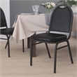 Bowery Hill Modern Vinyl Stacking Banquet Chair in Black/Silver