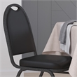 Bowery Hill Modern Vinyl Stacking Banquet Chair in Black/Silver