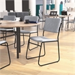 Bowery Hill Contemporary Fabric Stacking Chair in Gray/Black