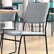 Bowery Hill Contemporary Fabric Stacking Chair in Gray/Black