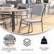 Bowery Hill Contemporary Fabric Stacking Chair in Gray/Black