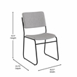 Bowery Hill Contemporary Fabric Stacking Chair in Gray/Black