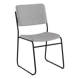 Bowery Hill Contemporary Fabric Stacking Chair in Gray/Black