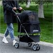 Bowery Hill Contemporary Collapsible Pet Stroller in Black Fabric