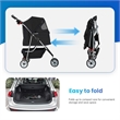 Bowery Hill Contemporary Collapsible Pet Stroller in Black Fabric